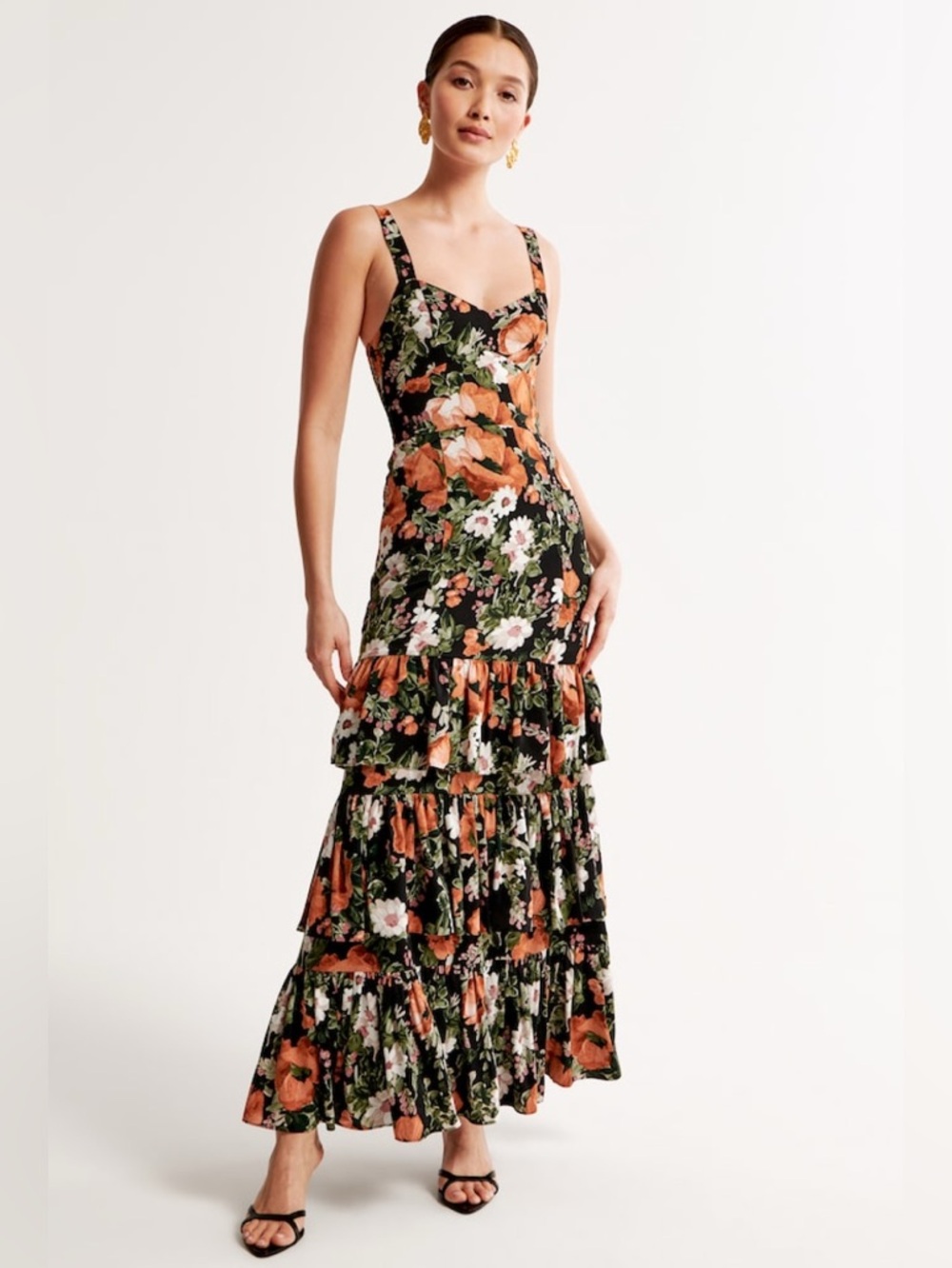 Abercrombie Ruffle Tiered Maxi Dress Romantic Cottage